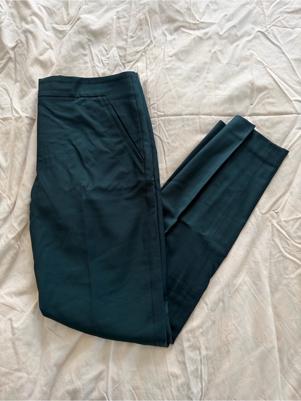 Ted Baker London Slim Ponte Ankle Trousers in Teal Green
